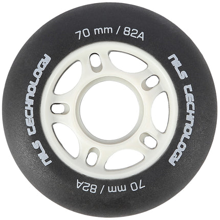 Black 82A PU Skate Wheels, 70x24mm, Set of 4