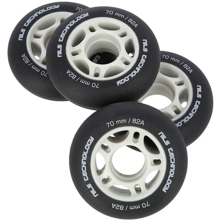 Black 82A PU Skate Wheels, 70x24mm, Set of 4