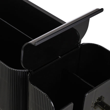 Black Adhesive Bathroom Cosmetics Organiser, 4 Compartments