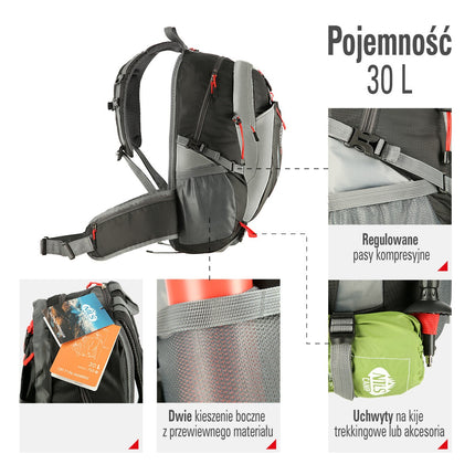 Black Backpack, 25L Capacity, Lightweight Design