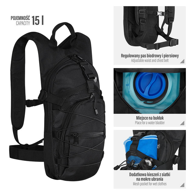 Black Backpack, Durable, Spacious, Travel-Friendly