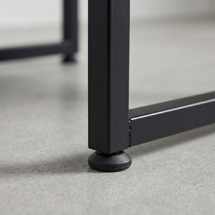 Black Bedside Table with 2 Shelves and Phone Holder