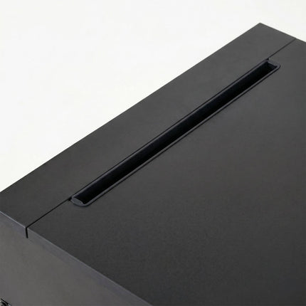 Black Bedside Table with 2 Shelves and Phone Holder