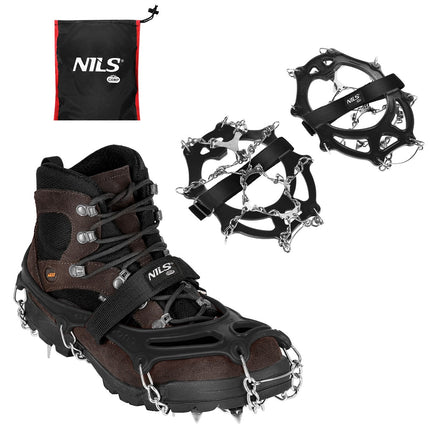 Black Crampons, Medium Size, Anti-Slip Traction