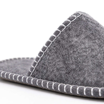 Black Felt Guest Slippers Set, 6 Pairs with Storage Bag