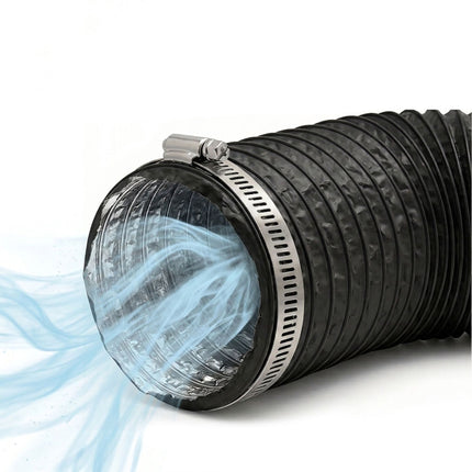 Black Flexible Exhaust Hose, 5m x 75mm, PVC & Aluminium