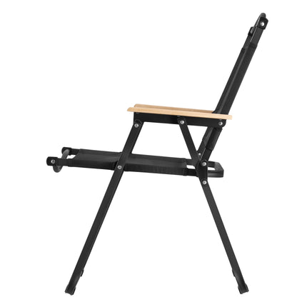 Black Folding Chair, Iron Frame, 900D Polyester Seat