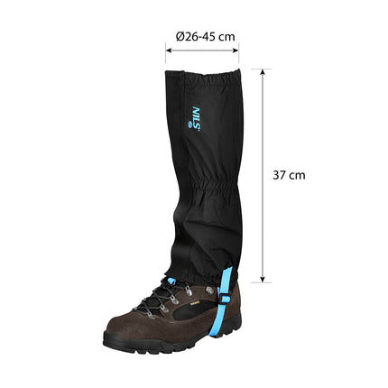 Black Gaiters, Waterproof, Adjustable Size