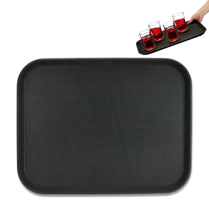 Black Gastro Serving Trays Set, 46x35cm, Non-Slip, 2-Pack