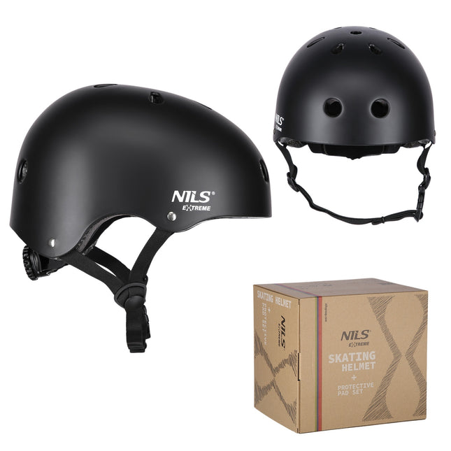 Black Helmet with Protectors Set, Size S