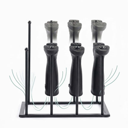 Black Iron Boot Rack for 4 Pairs, 45x41x25 cm