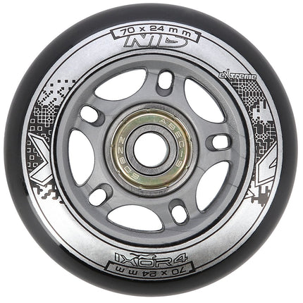 Black PU 70x24 82A Wheels & ABEC-9 Bearings Set
