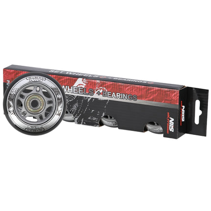 Black PU 70x24 82A Wheels & ABEC-9 Bearings Set