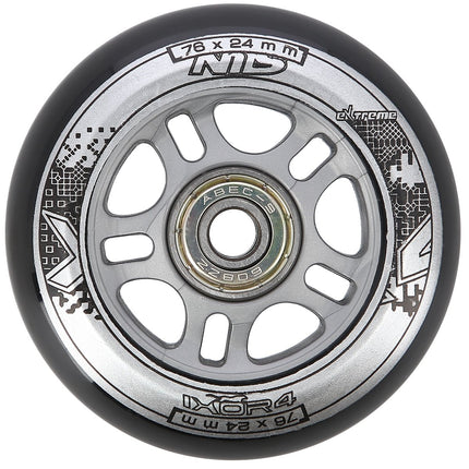 Black PU 76x24 82A Wheels & ABEC-9 Bearings Set