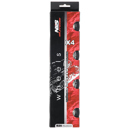 Black PU Wheels 90x24mm 82A, Set of 4