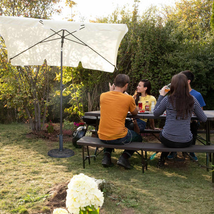 Black Parasol Stand with Rose Pattern
