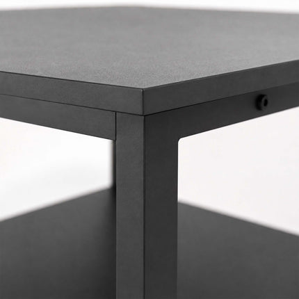 Black Printer Stand on Castors – Two-Tier, 50x50 cm