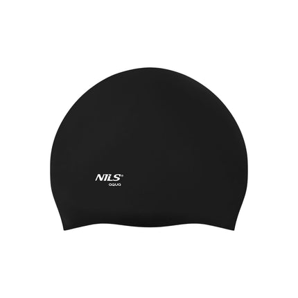 Black Silicone Swimming Cap – Solid Color