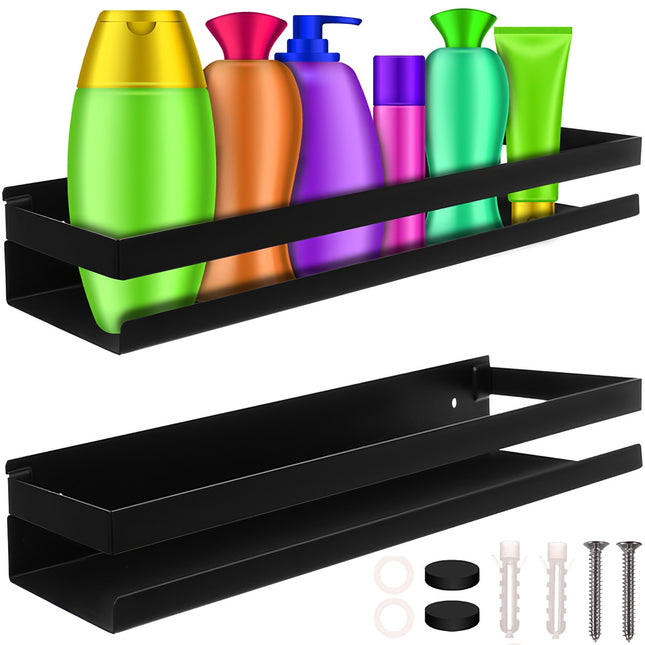 Black Stainless Steel Bathroom Shelf – 50cm, Easy Install