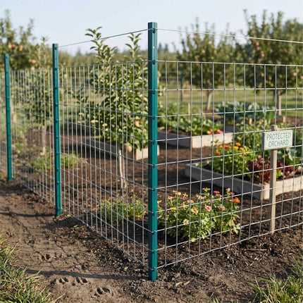 Black Steel Fence Posts, 90 cm, Set of 10