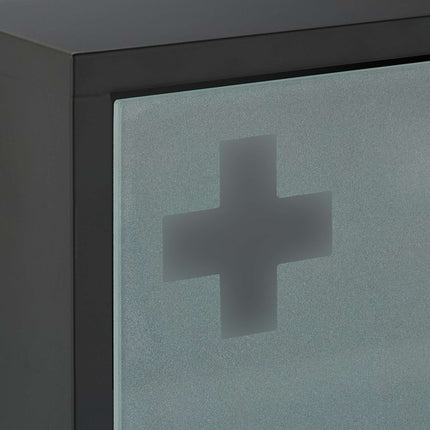 Black Steel Medicine Cabinet with Lockable Glass Door