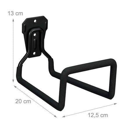 Black Steel Wall-Mounted Garden Hose Holder