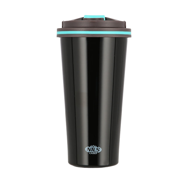 Black Thermal Cup, 18 oz, Insulated Stainless Steel