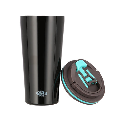 Black Thermal Cup, 18 oz, Insulated Stainless Steel