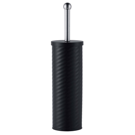 Black Toilet Brush & Holder with Stainless Steel Handle