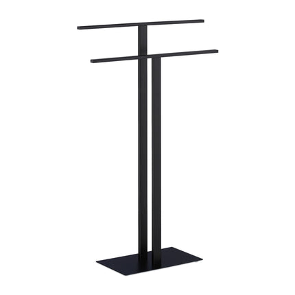 Black Towel Rack with 2 Bars