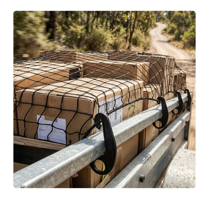Black Trailer Net, 1.5 x 2.7 m, Durable PP Plastic