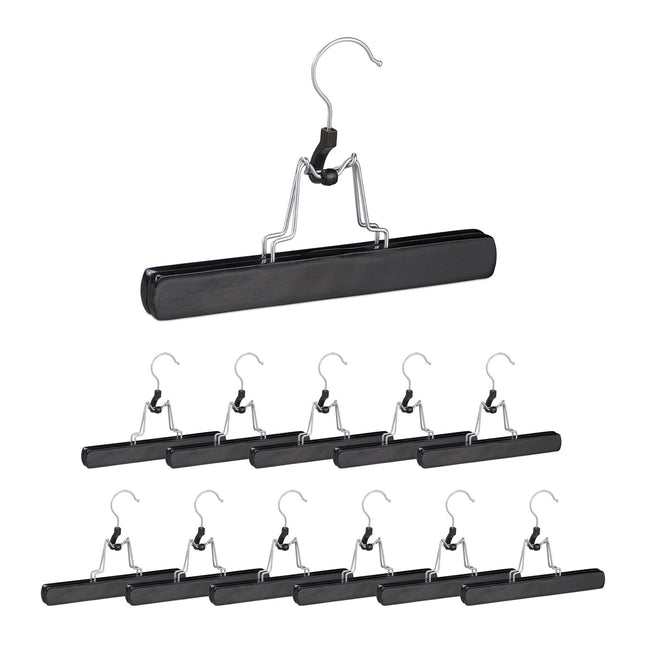 Black Trouser Hanger Pack of 12