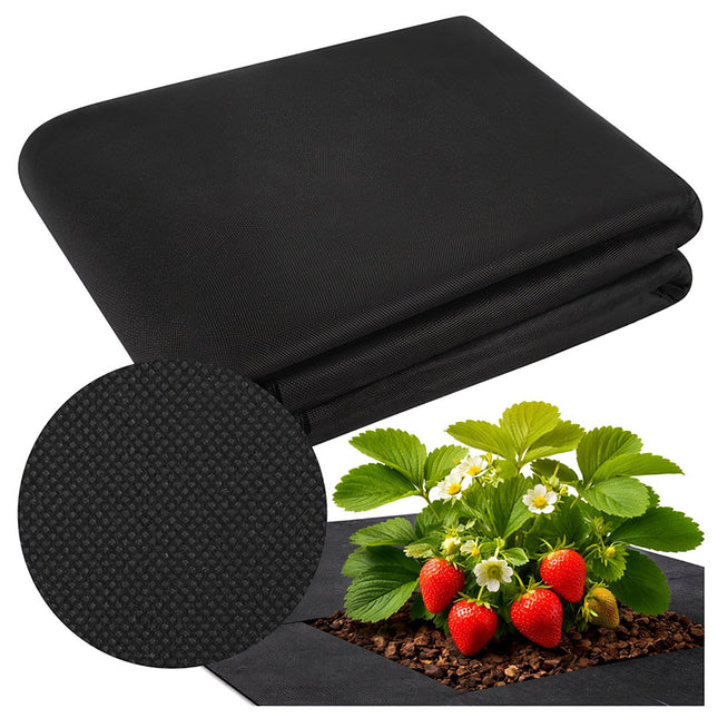 Black UV-Stabilized Weed Control Mat 1.6x20m 50g/m²