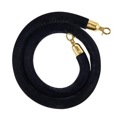 Black Velvet Stanchion Ropes, 4-Pack, 1.5 m Gold Hooks