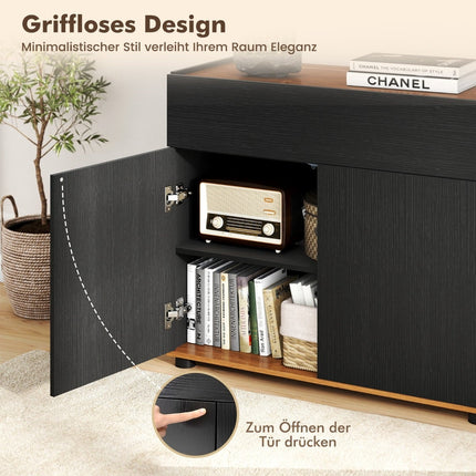 Black Wood Sideboard with Drawer & 2 Doors, 80cm