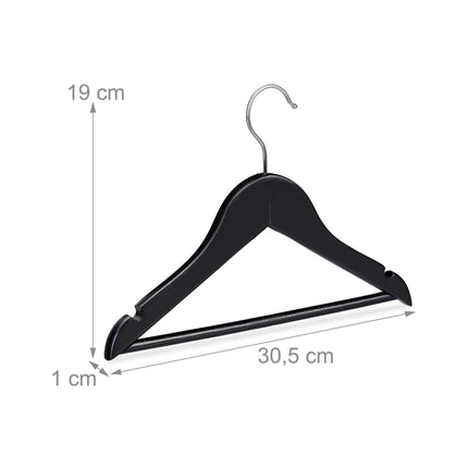 Black Wooden Kids' Coat Hangers