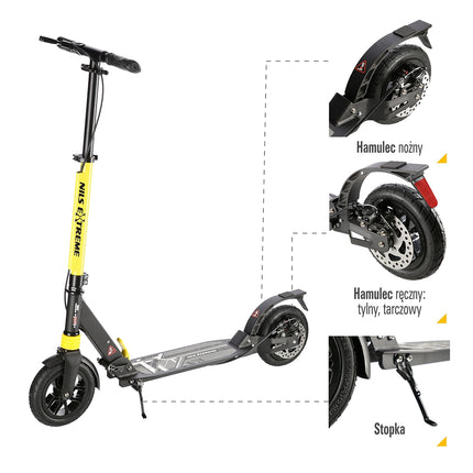 Black-Yellow Folding Scooter, Lightweight, Adjustable