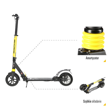 Black-Yellow Folding Scooter, Lightweight, Adjustable