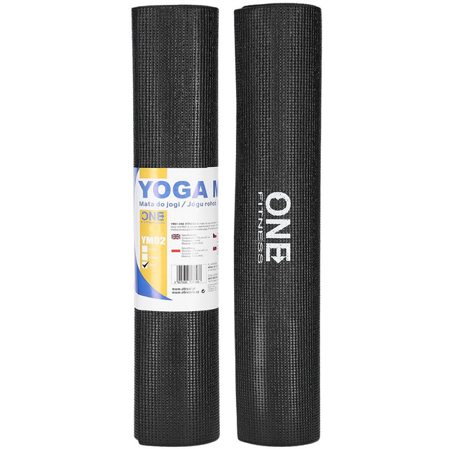 Zwarte yogamat, antislip, 6 mm dik