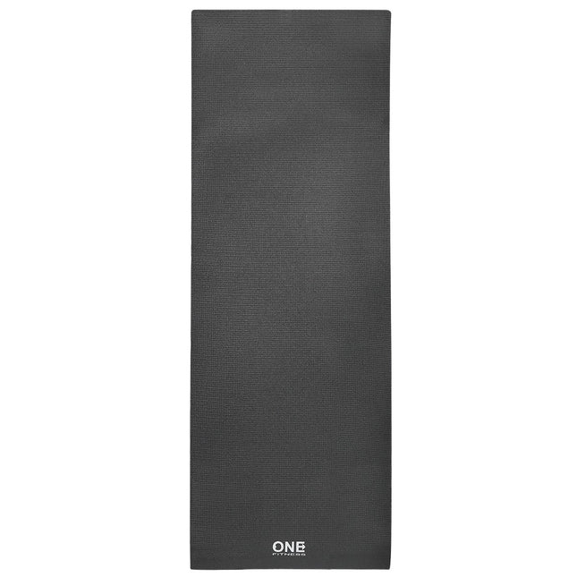 Zwarte yogamat, antislip, 6 mm dik