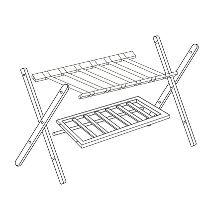 Black bamboo suitcase rack