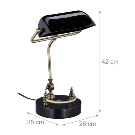 Black banker lamp