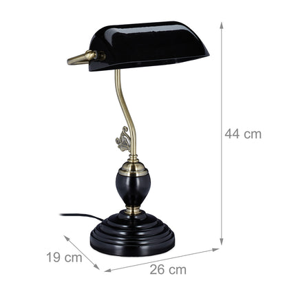 Black banker lamp