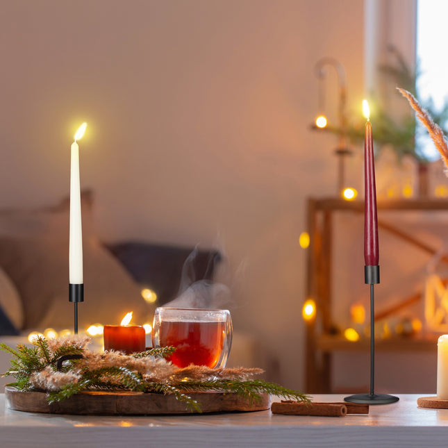 Black candle holder, set of 2