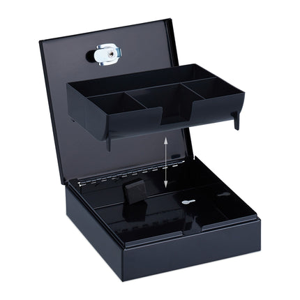 Black cash box with 2 keys