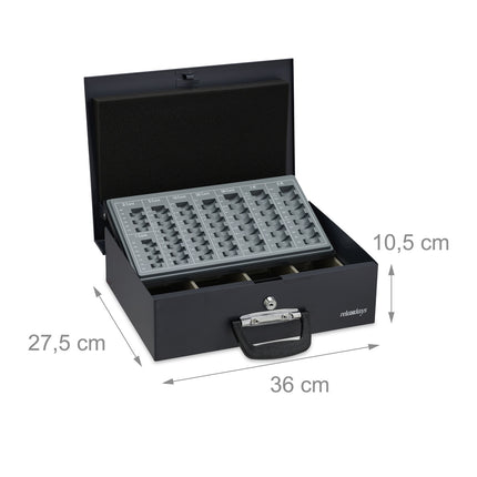 Black cash box with 2 keys