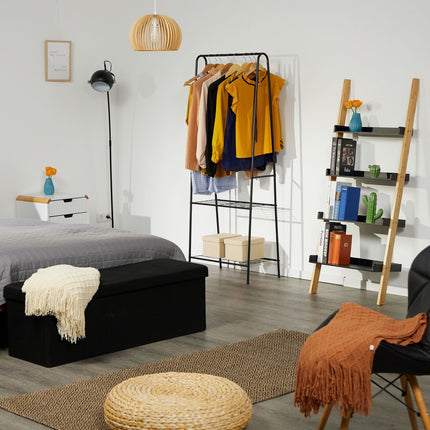 Black clothes hanger 2 shelves
