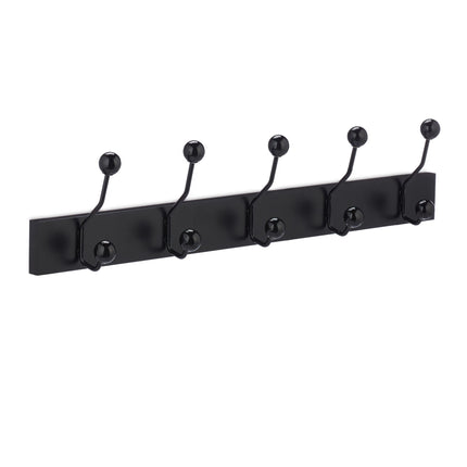 Black coat hanger with 5 hooks