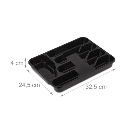 Black cutlery tray set of 2