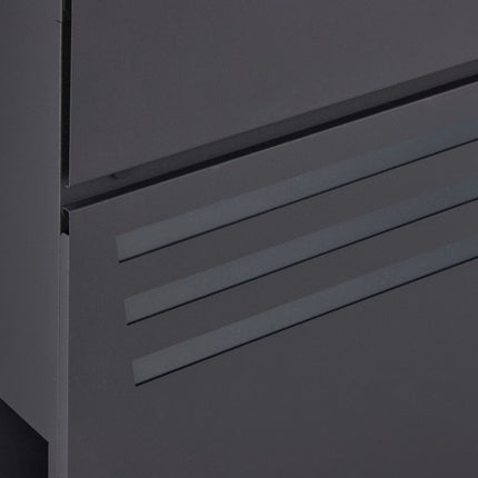 Black mailbox with newspaper holder